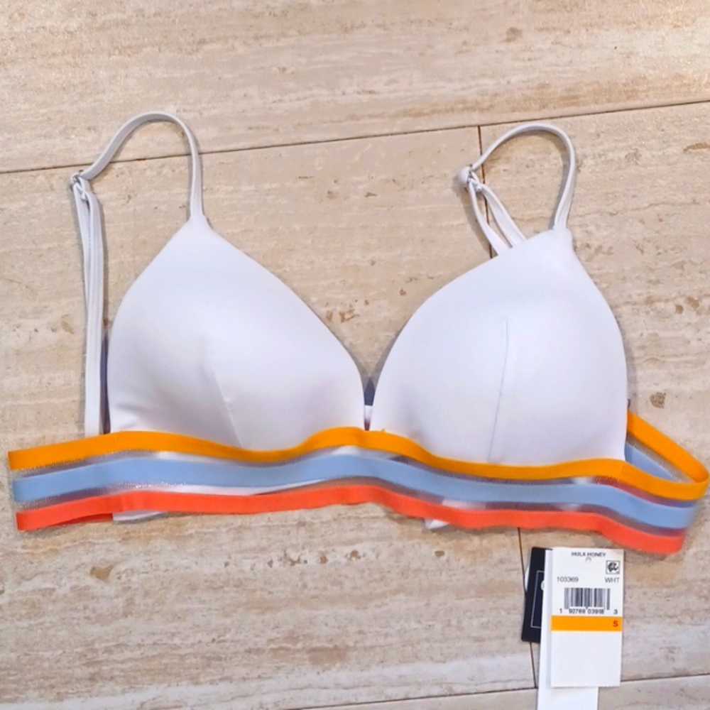 New Hula Honey White Bikini Top